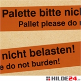 HILDE24 | PP Warnklebeband Palette bitte nicht belasten! 50 mm x 66 lfm, orange